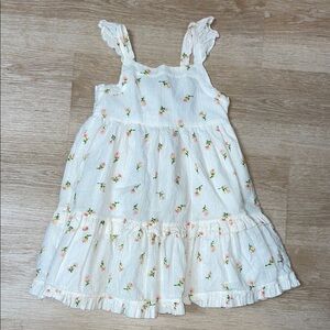 Tahari Girl’s 4T Floral Feminine Swiss dot Dainty Tiered Ruffle Summer Dress